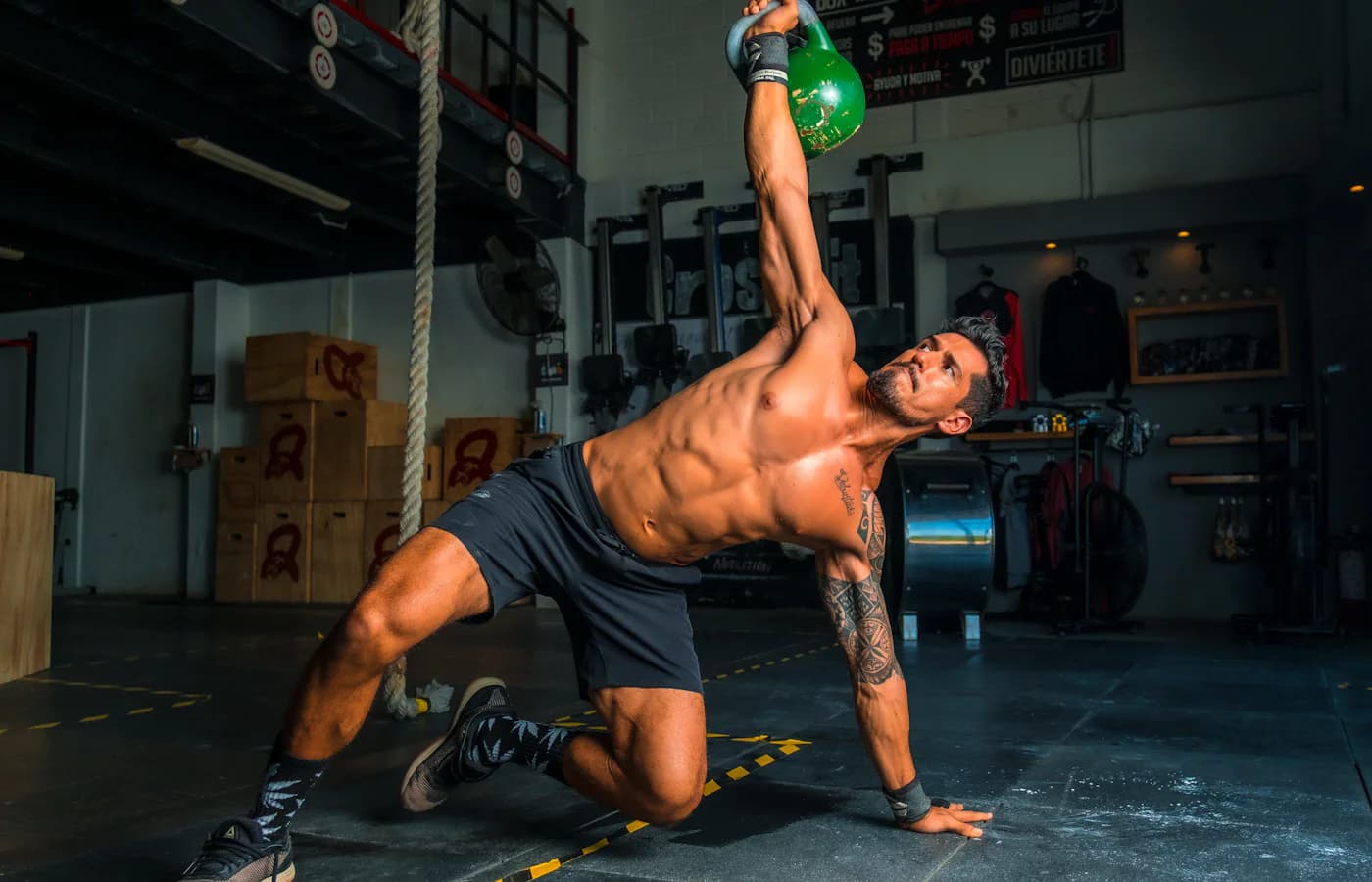 A real strength-training or gym environment.