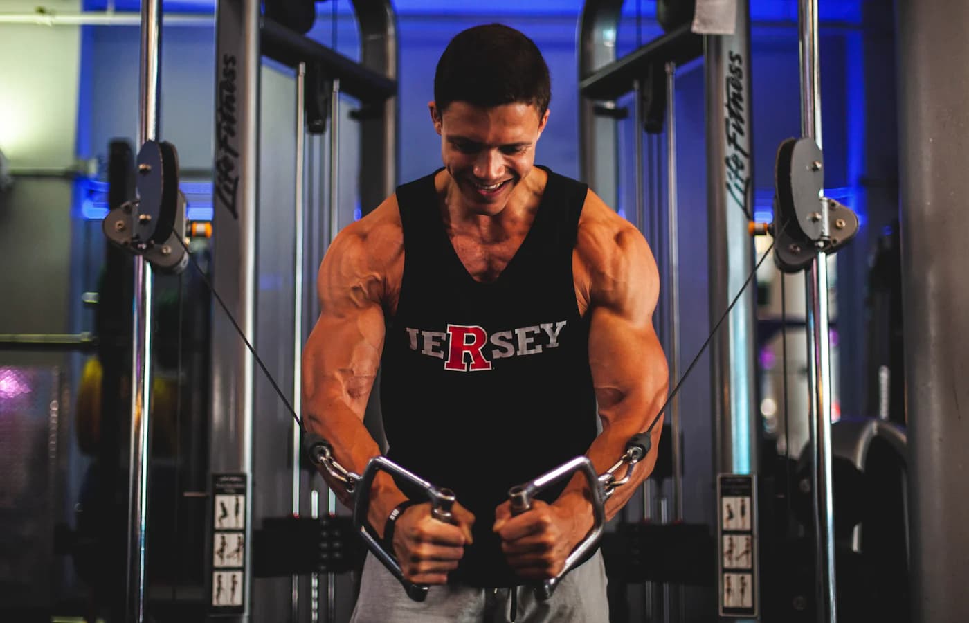 A real strength-training or gym environment.