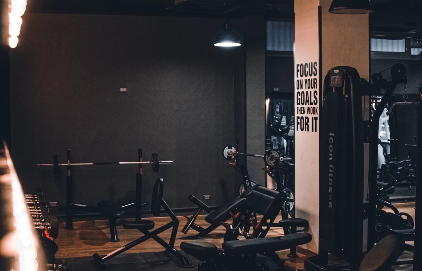 A real strength-training or gym environment.